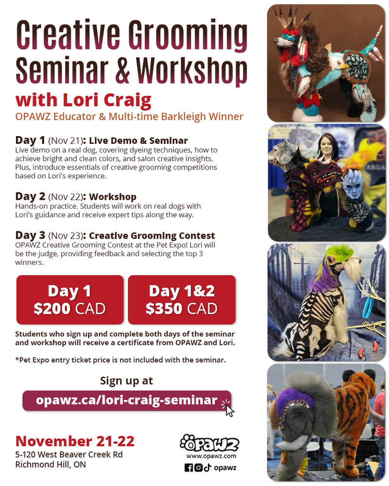 Creative Grooming Seminar and Workshop with Lori Craig