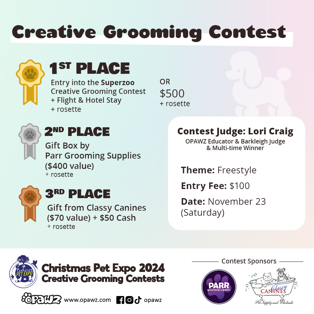 OPAWZ Creative Grooming Contest Sign-up - Christmas Pet Expo 2024